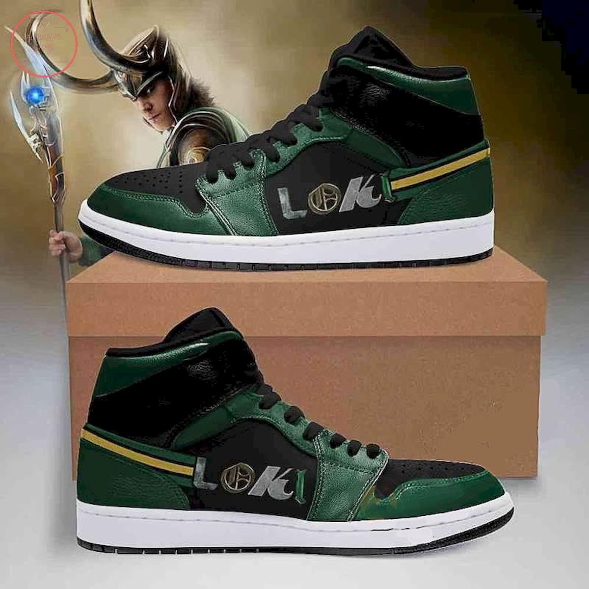 Loki Marvel High Air Jordan 1 Sneakers