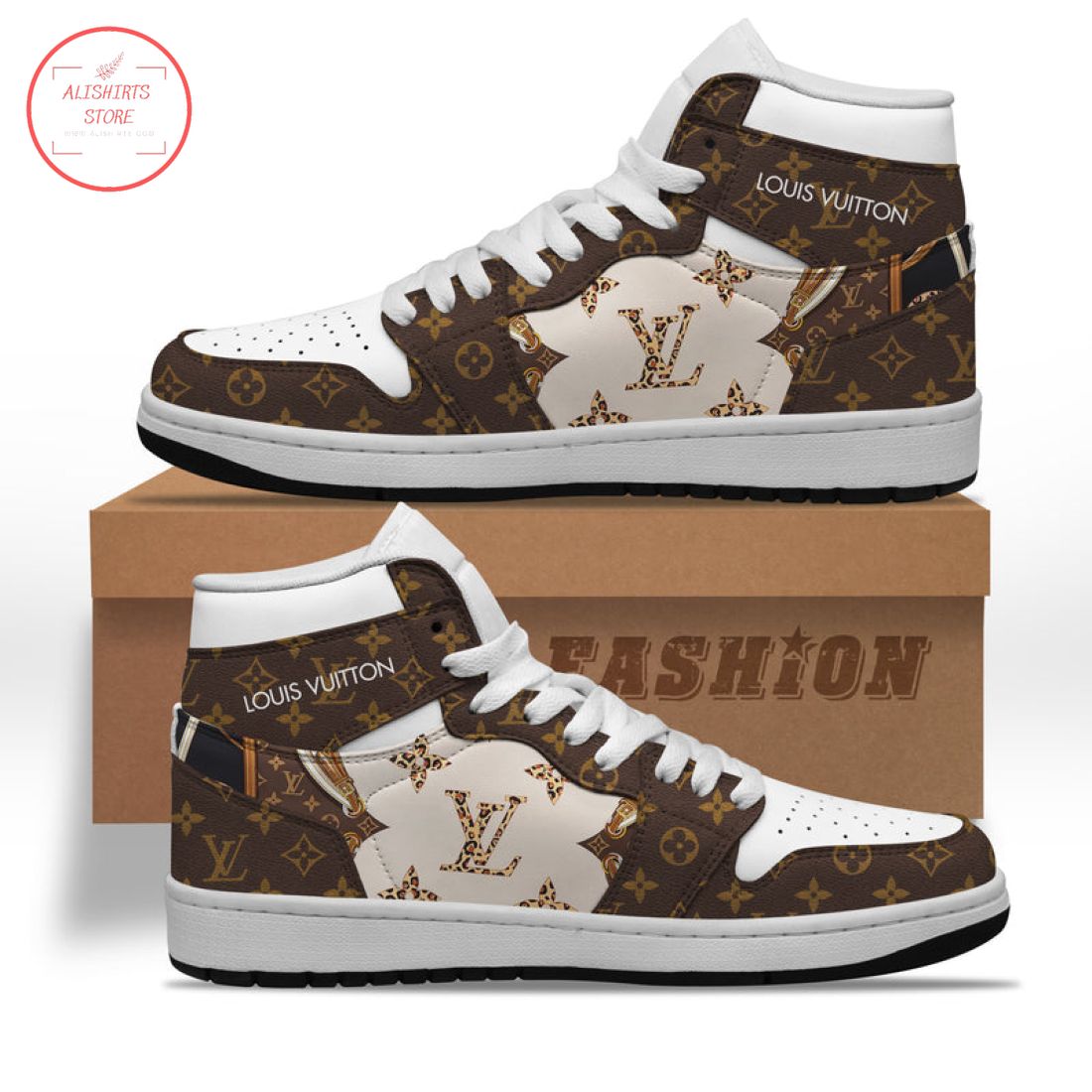 Louis Vuitton Paris High Air Jordan 1 Sneaker Shoes