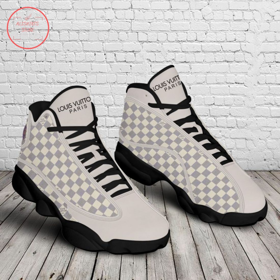 Louis Vuitton Paris checkerboard Air Jordan 13 Sneakers