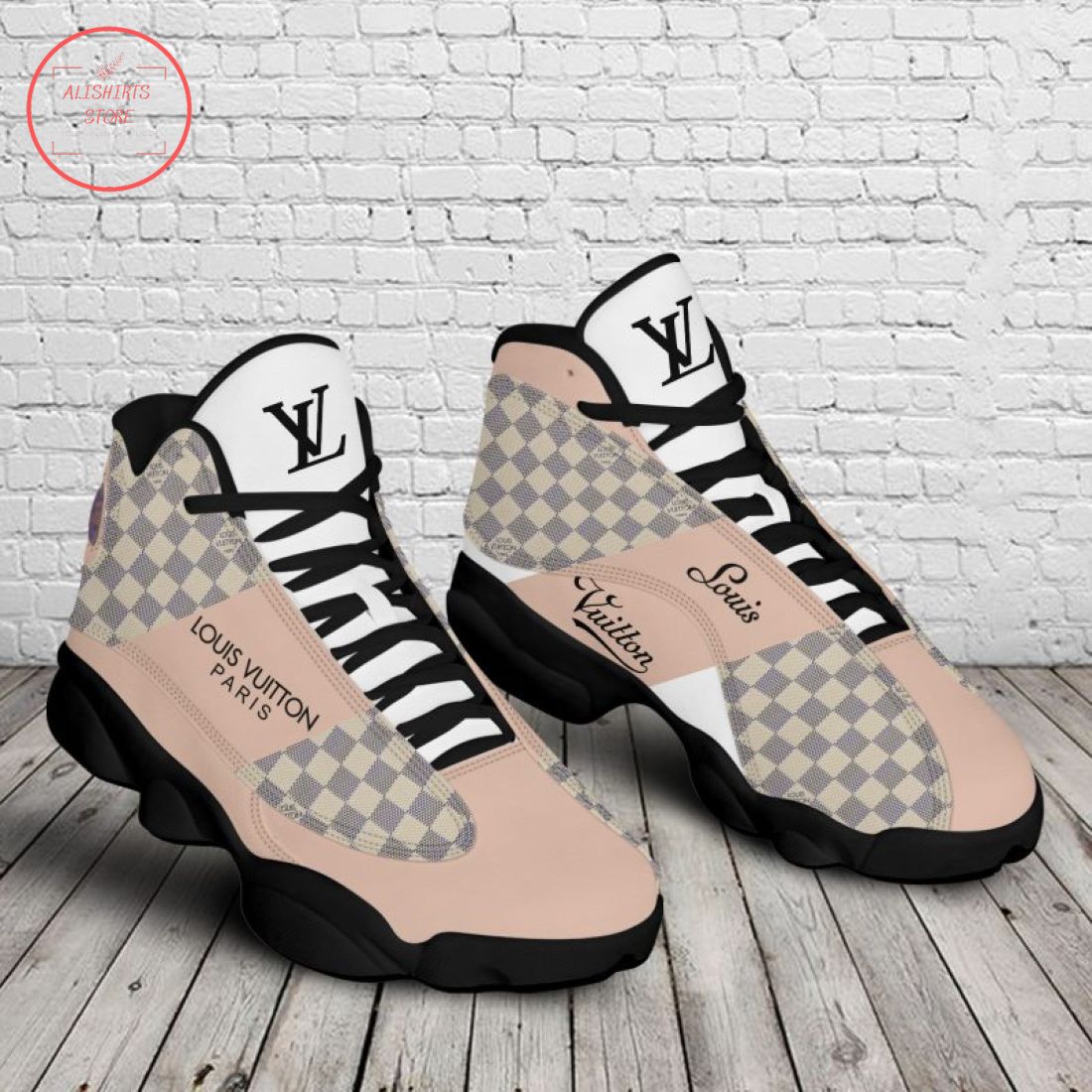Louis Vuitton checkerboard Air Jordan 13 Sneakers