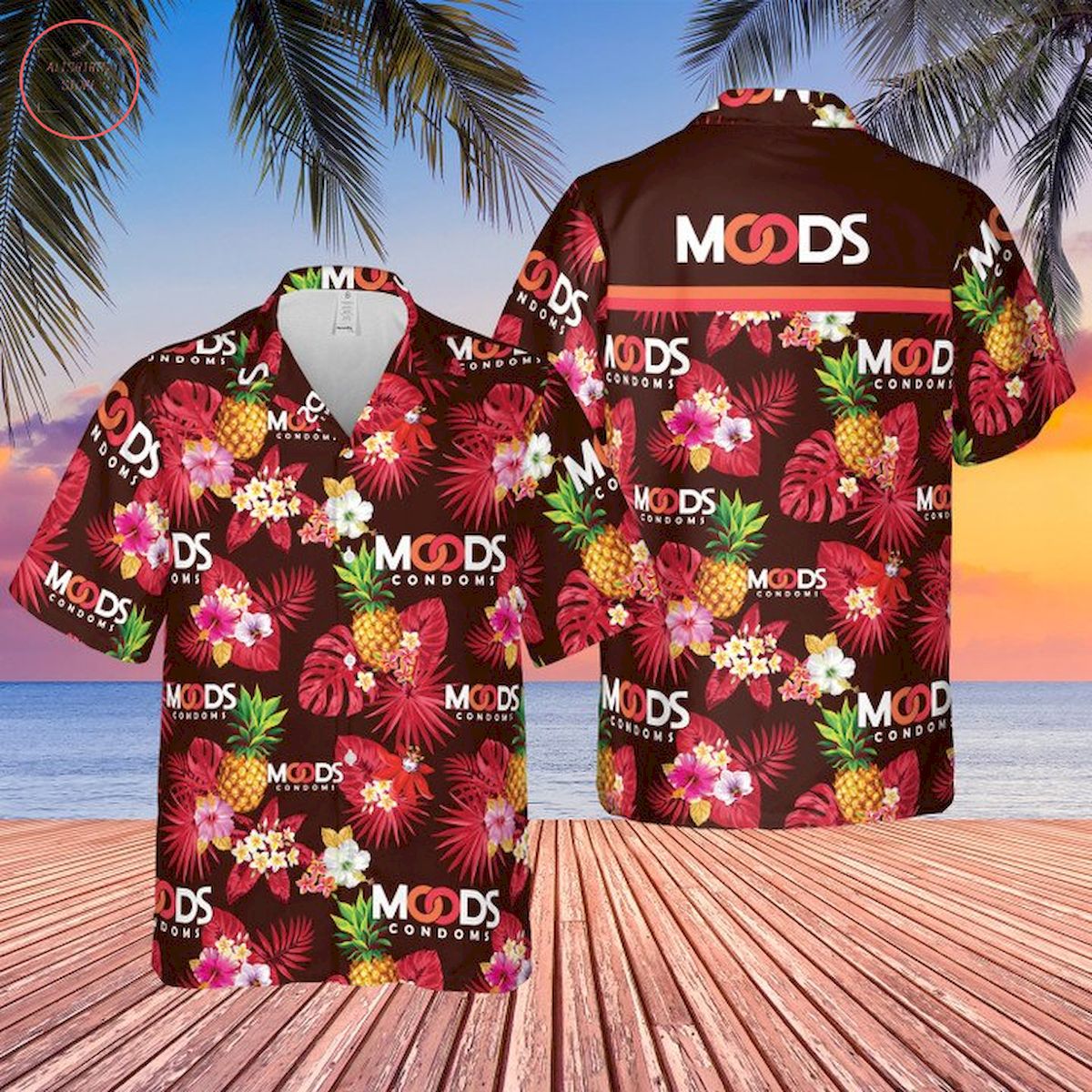 Moods Condoms Hawaiian Shirt and Shorts
