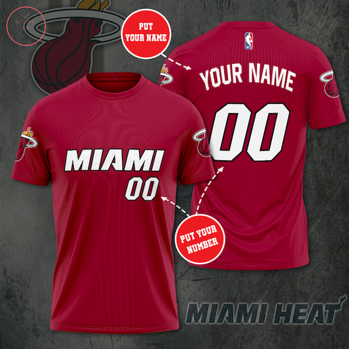 NBA Miami Heat Personalized T-Shirt 3d