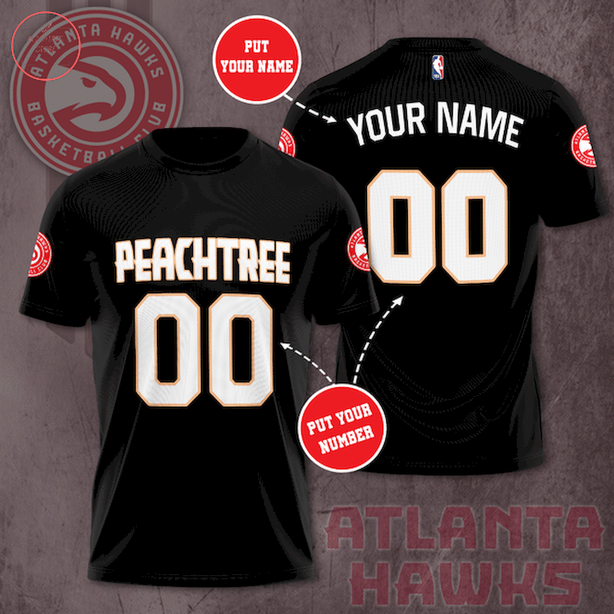 NBS Atlanta Hawks Customized All Over Printed Shirt