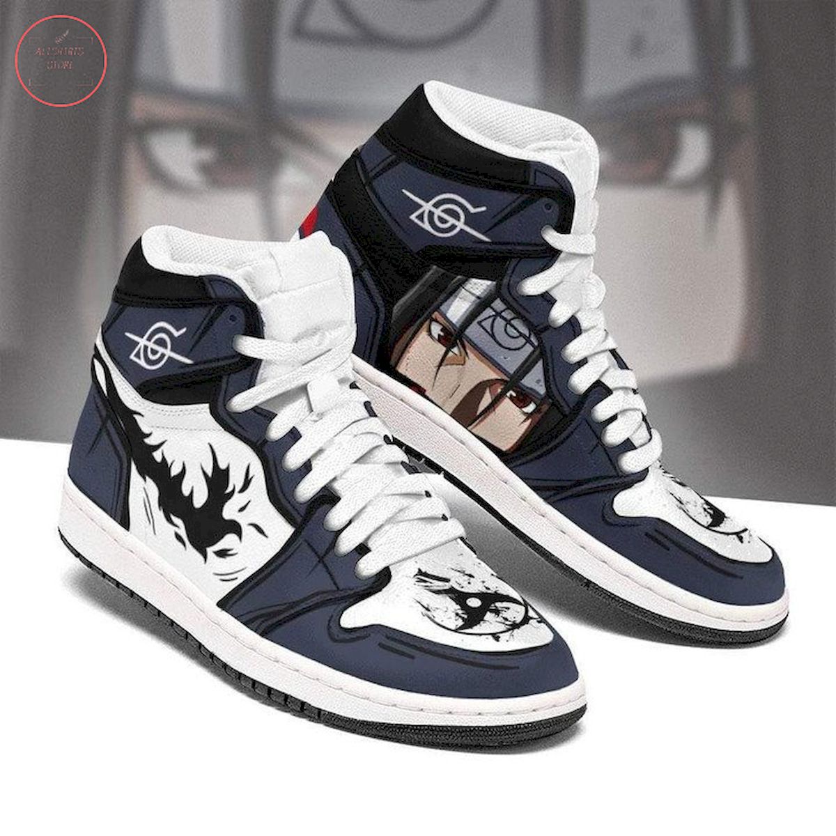 Naruto Itachi Amaterasu High Air Jordan 1 Sneakers