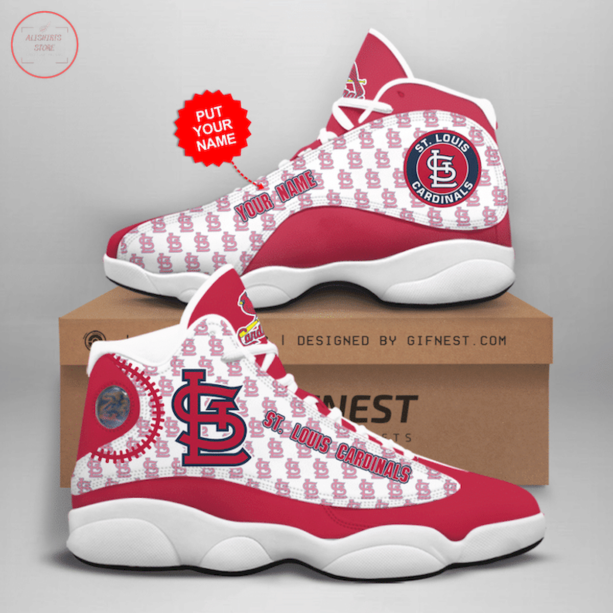 Personalized St. Louis Cardinals MLB Air Jordan 13 Sneaker Shoes