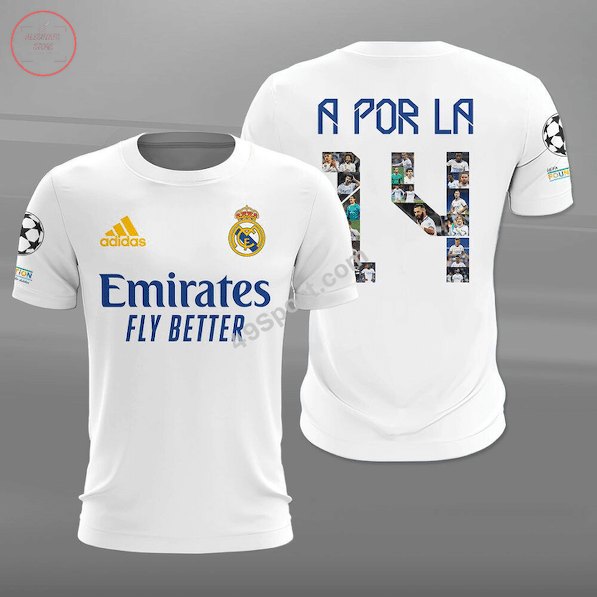 Real Madrid A Por La 14 Champions 2022 White Shirts