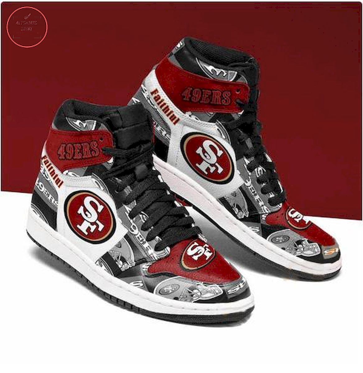 San Francisco 49ers High Air Jordan 1 Sneakers
