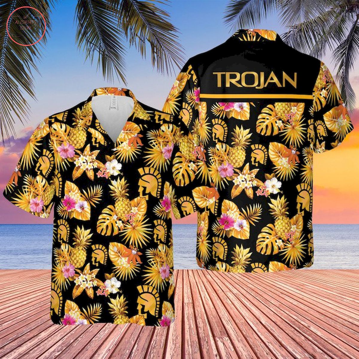 Trojan Condoms Hawaiian Shirt and Shorts