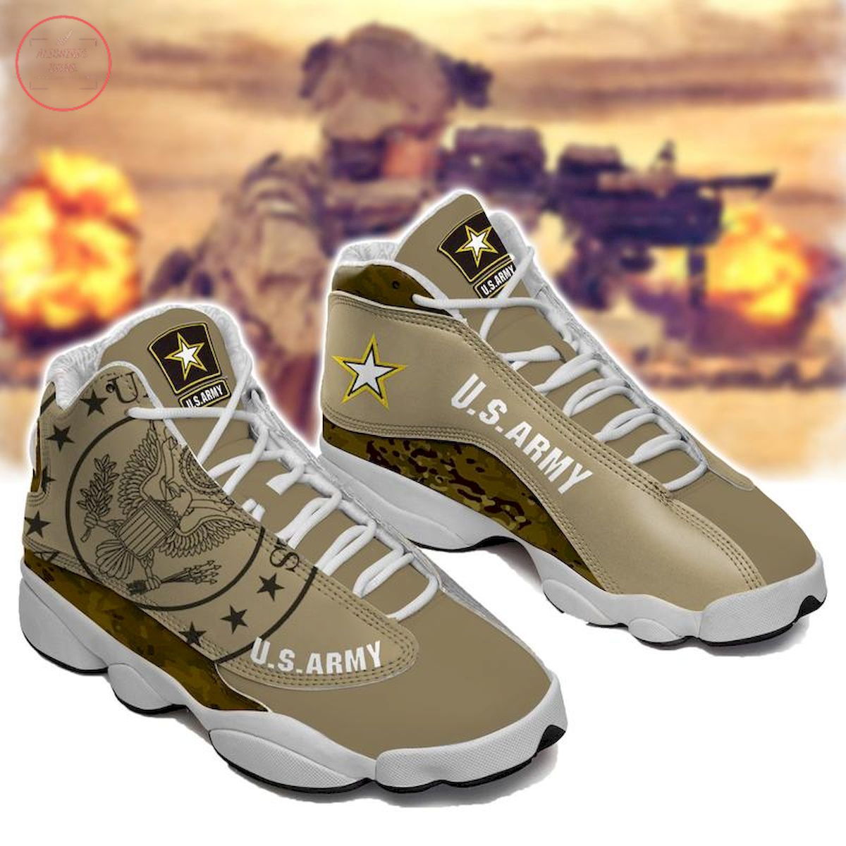 US Army Air Jordan 13 Sneaker Shoes