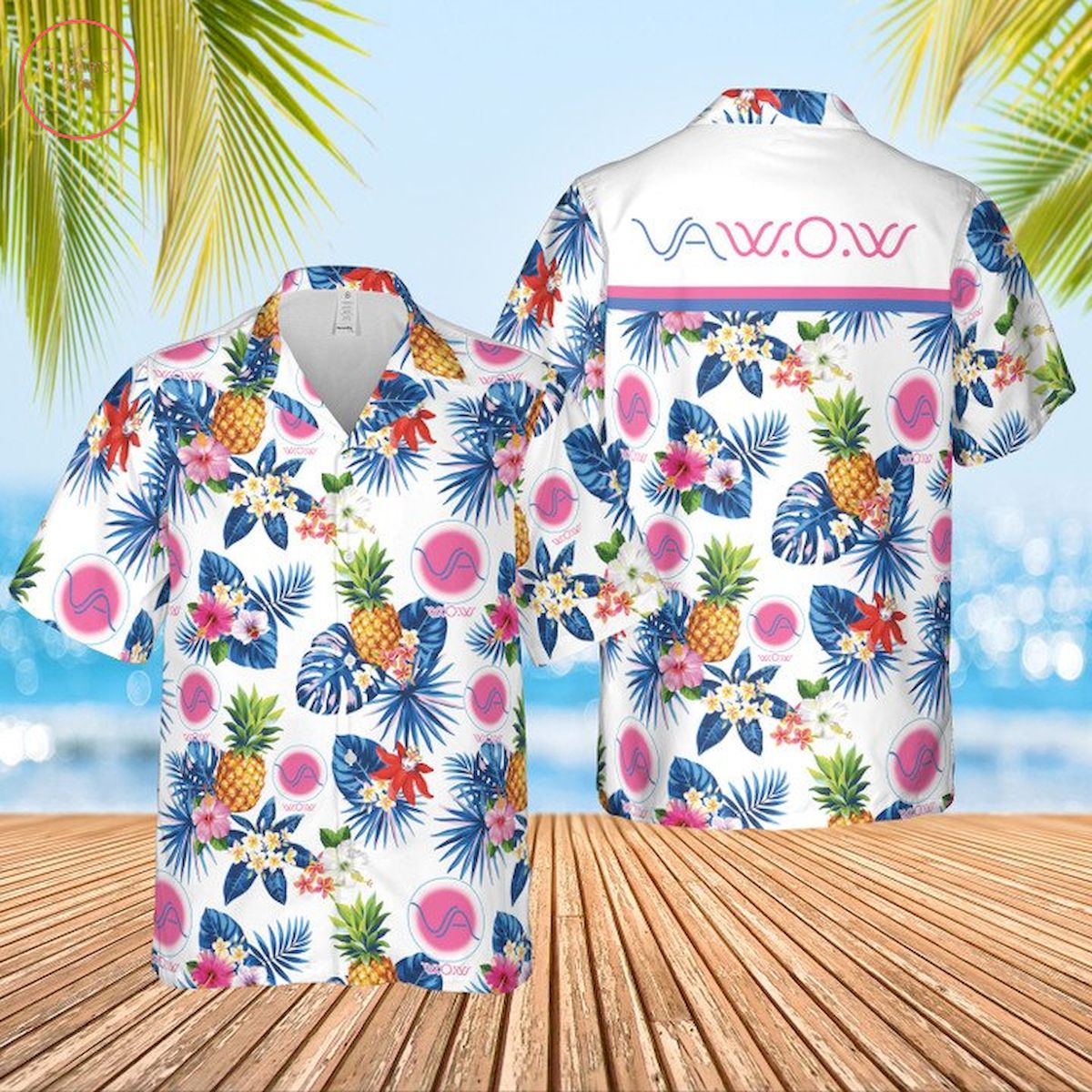 VA W.O.W. Condoms Hawaiian Shirt and Shorts