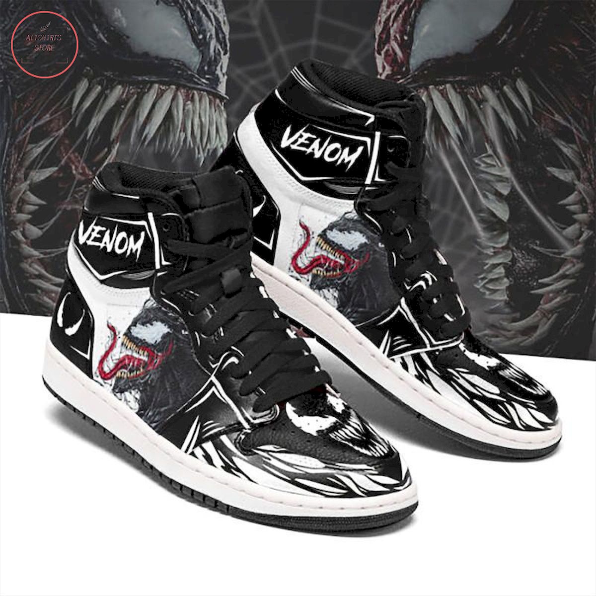Venom Symbiote High Air Jordan 1 Sneakers