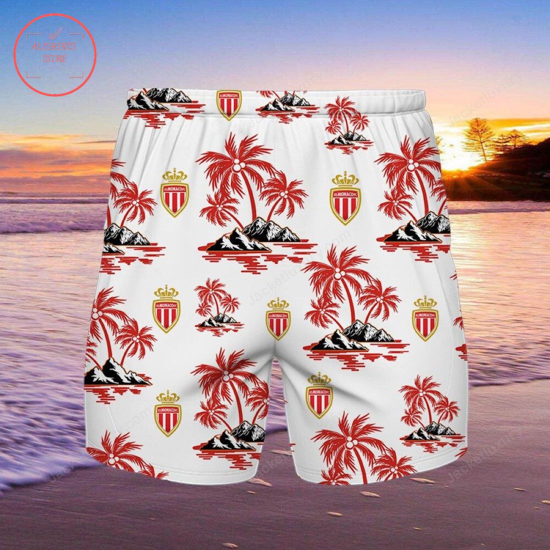 AS Monaco Hawaiian shirt and shorts