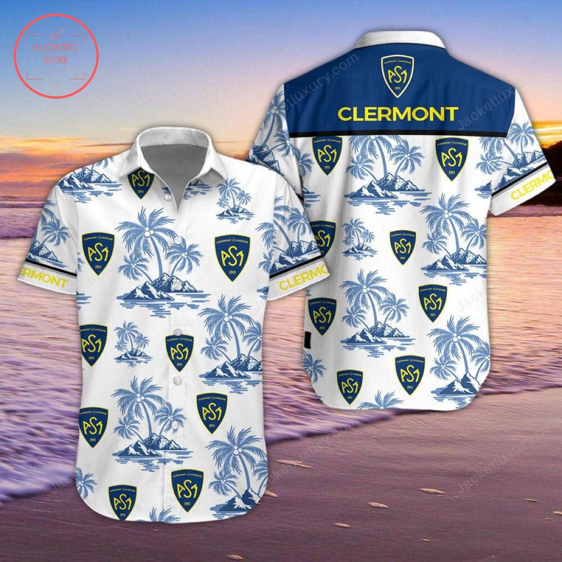 ASM Clermont Auvergne Hawaiian Shirt and Beach Shorts