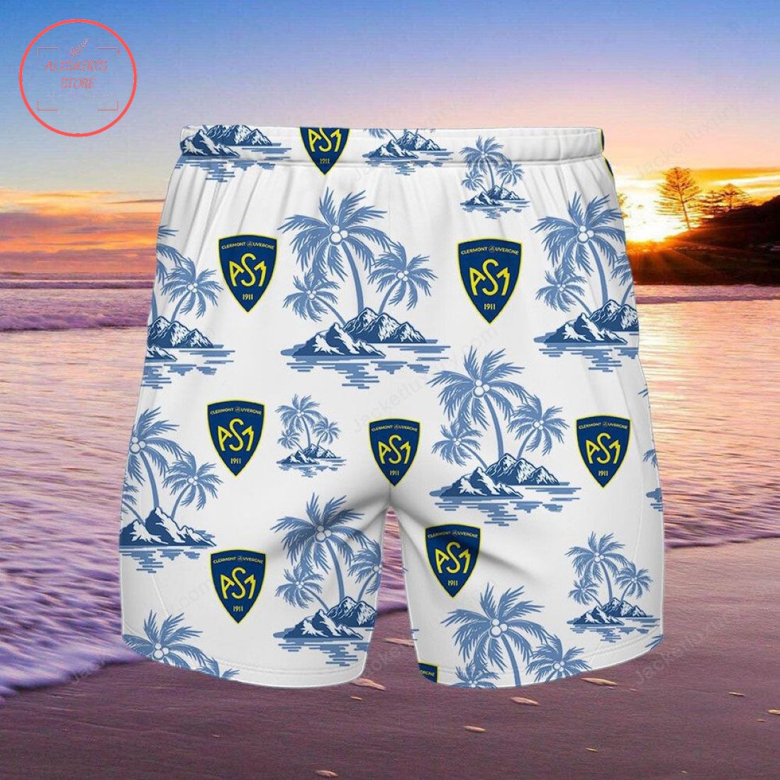 ASM Clermont Auvergne Hawaiian Shirt and Beach Shorts