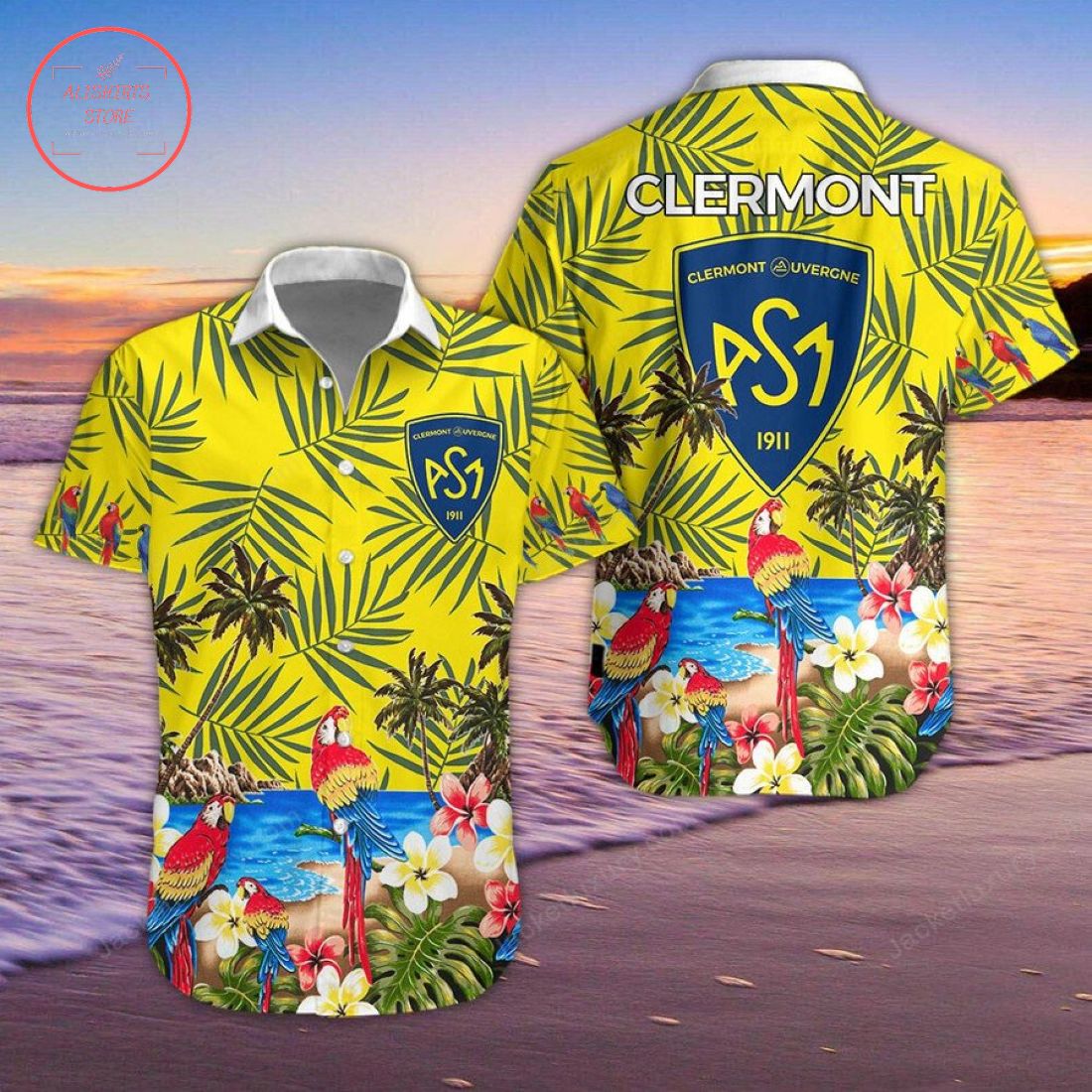 ASM Clermont Auvergne Rugby Hawaiian Shirt and Shorts