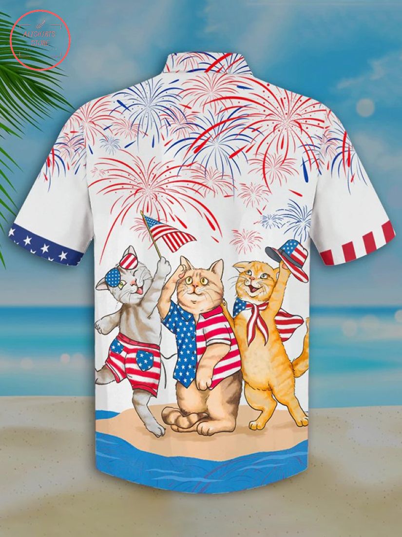 American Shorthair 4h of July Hawaiian Shirt and Shorts