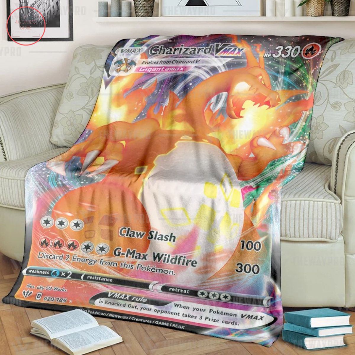 Anime Pokemon Ancient Mew Holo Quilt Blanket