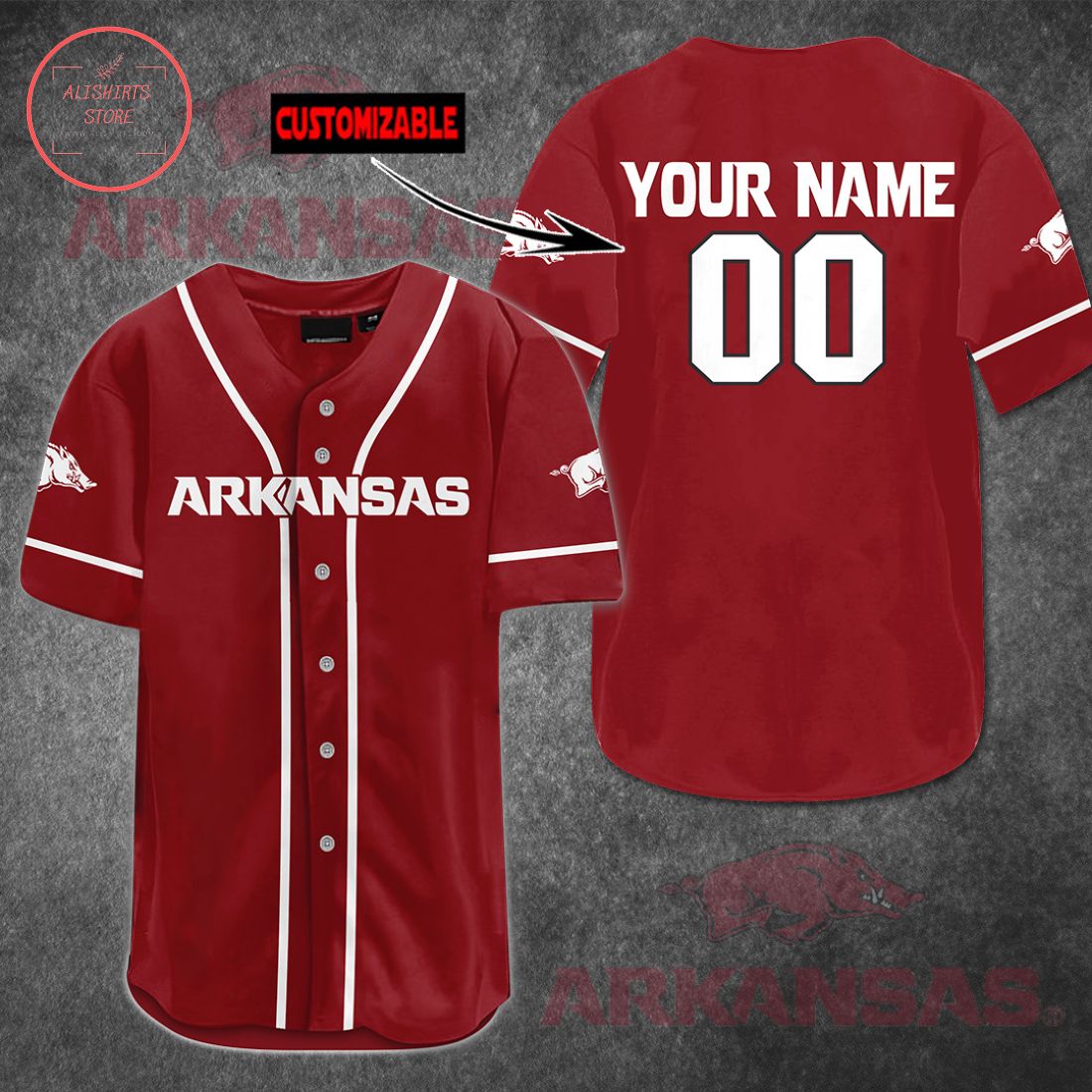 Arkansas Razorbacks football customized Baseball Jersey