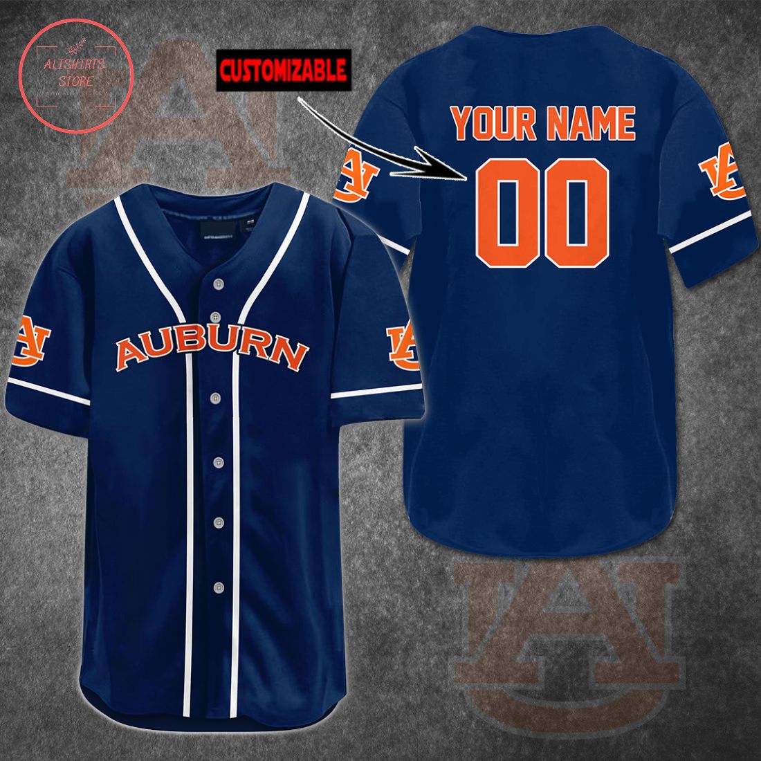 Auburn Tigers football customized Baseball Jersey