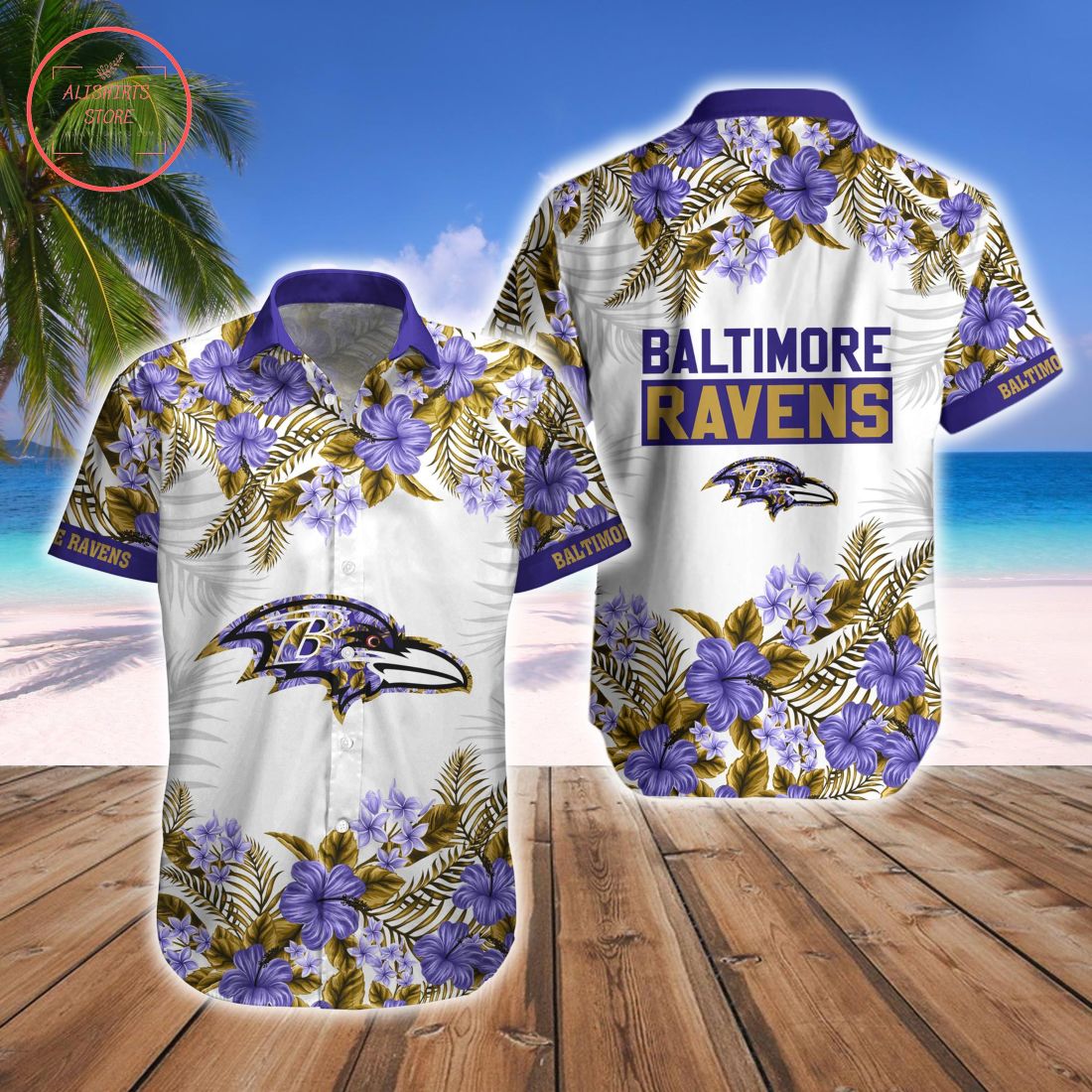 Baltimore Ravens Combo Hawaiian Shirt and Shorts