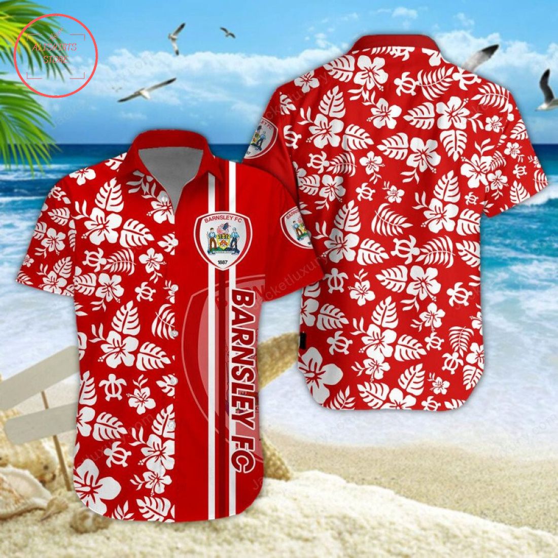 Barnsley FC Aloha Hawaiian Shirt and Beach Shorts