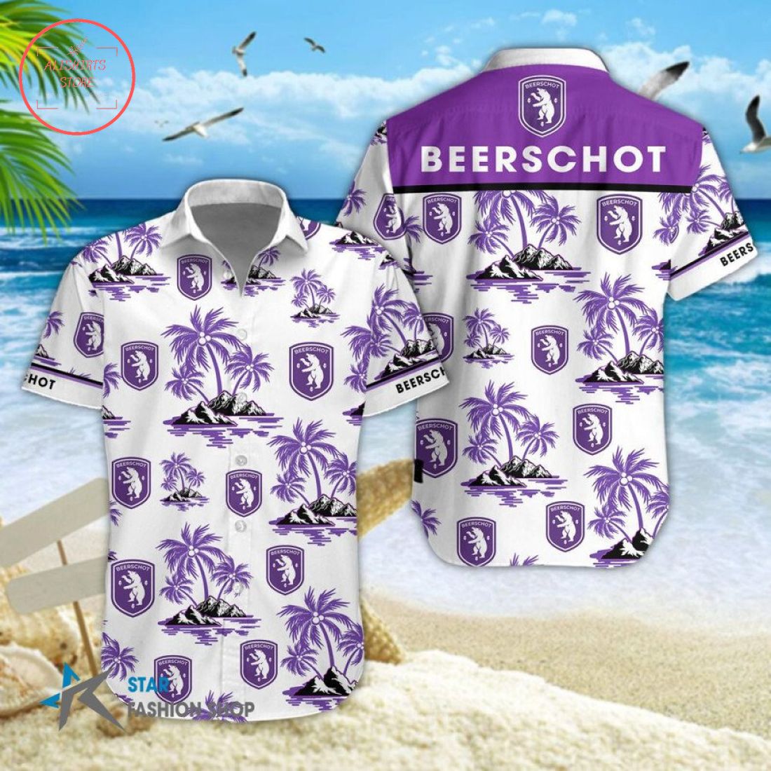Beerschot VA Combo Hawaiian Shirt Shorts and Flip Flops