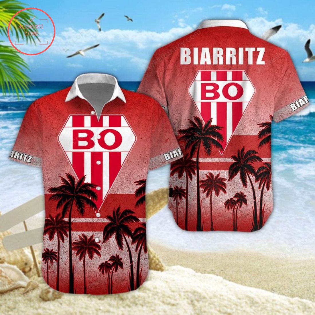 Biarritz Olympique Hawaiian Shirt and Shorts