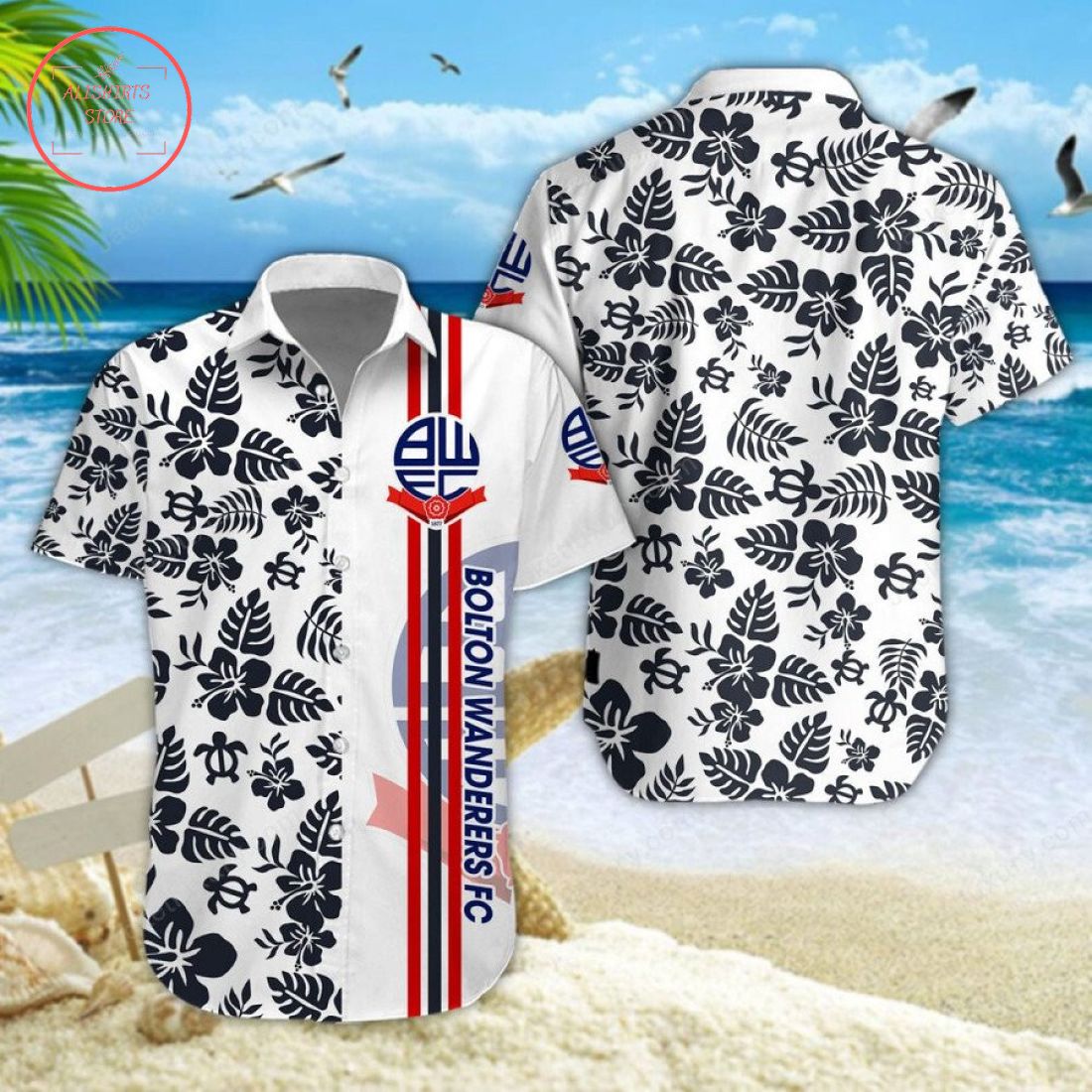 Bolton Wanderers FC Aloha Hawaiian Shirt and Beach Shorts