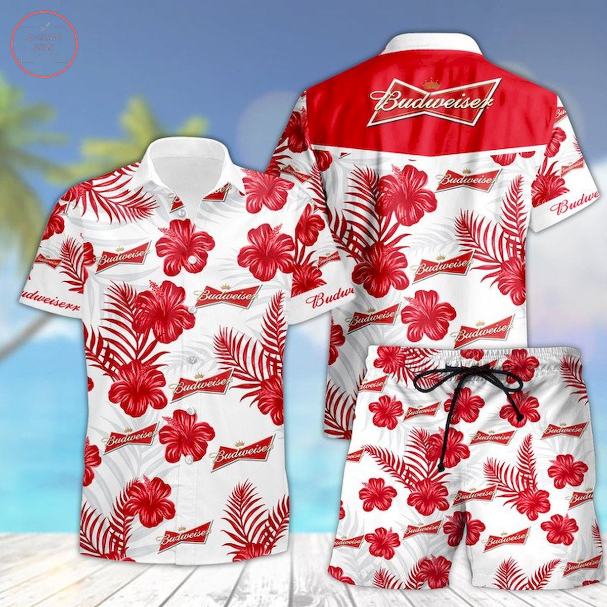 Budweiser Beer Hawaiian Shirt and Shorts
