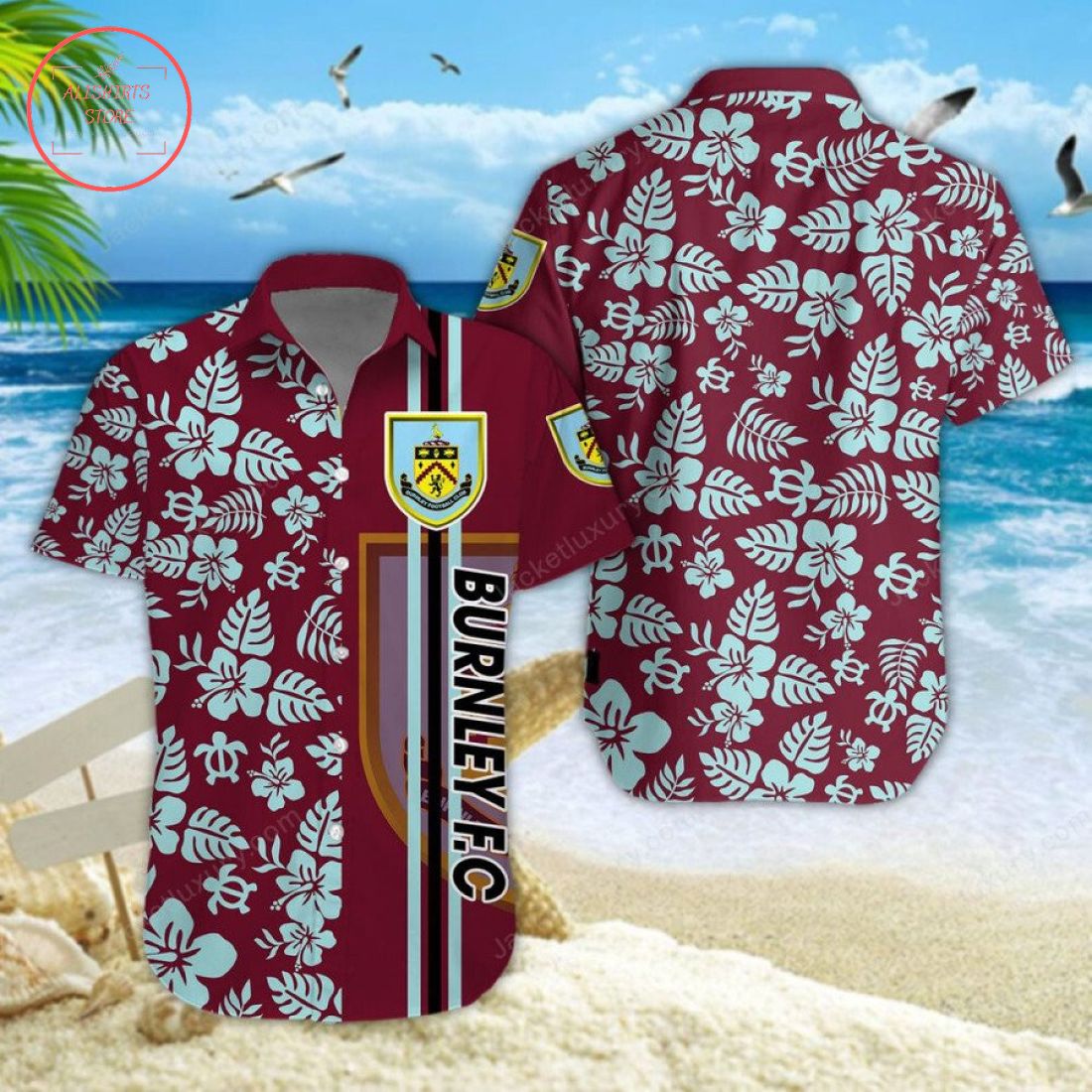 Burnley FC Aloha Hawaiian Shirt and Beach Shorts
