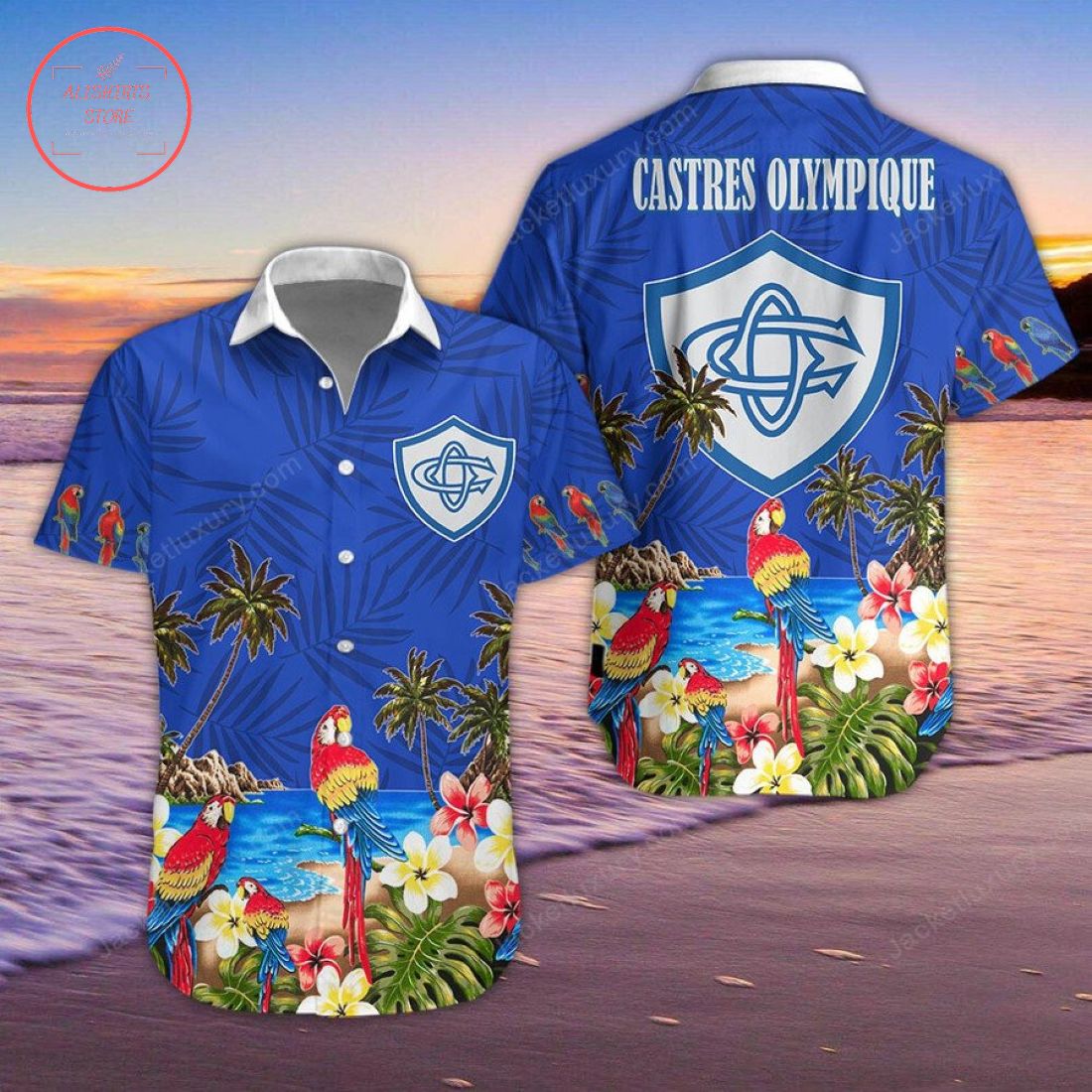 Castres Olympique Rugby Hawaiian Shirt and Shorts