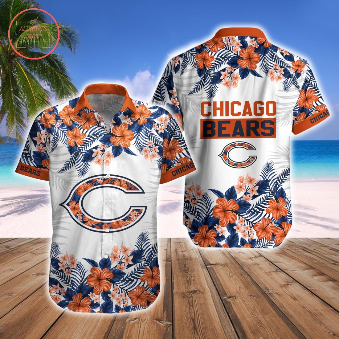 Chicago Bears Combo Hawaiian Shirt and Shorts