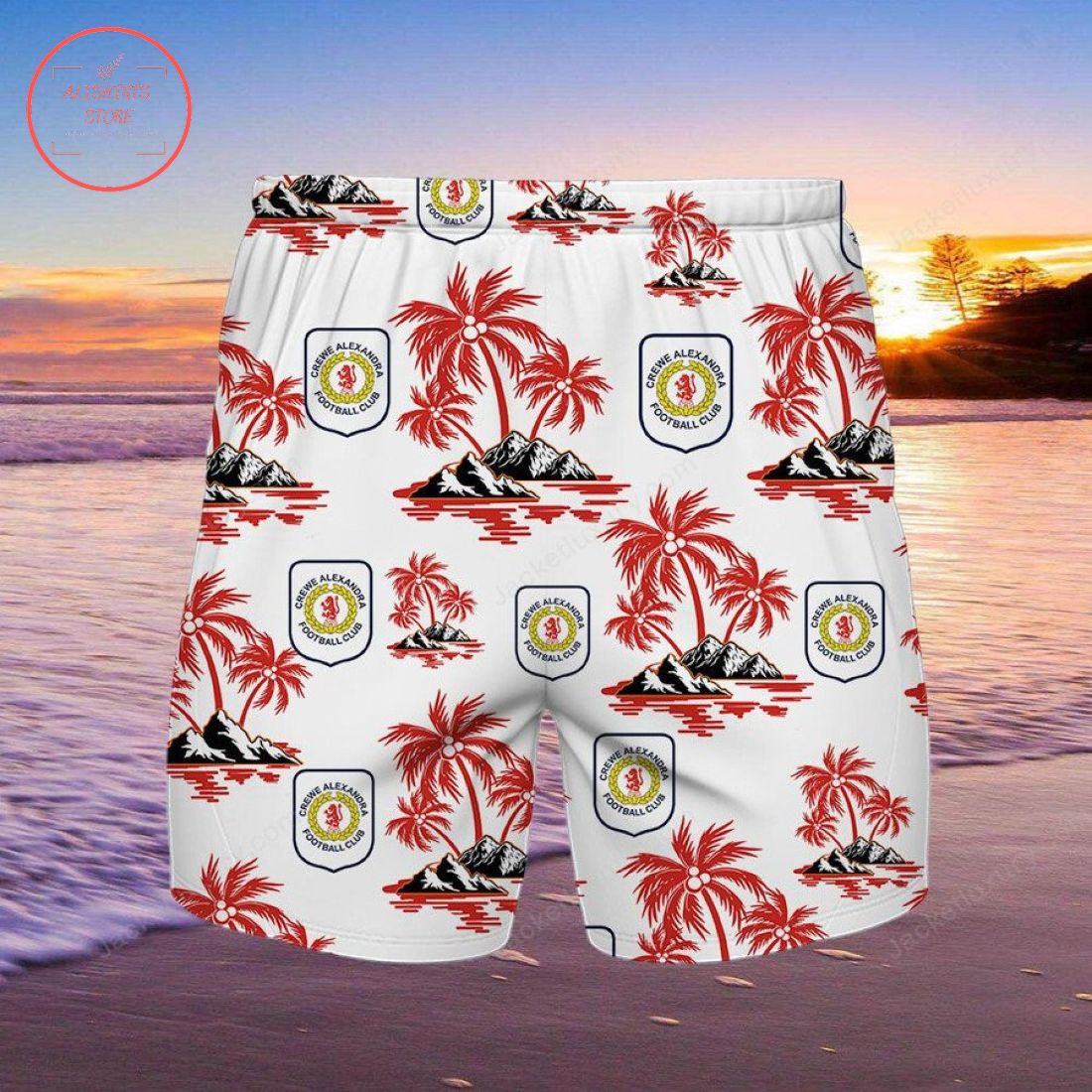 Crewe Alexandra FC Hawaiian Shirt and Beach Shorts