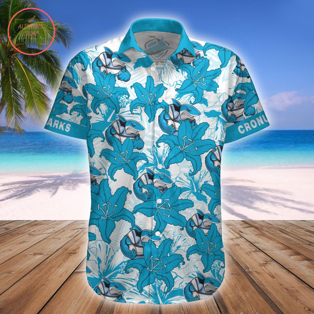 Cronulla Sharks Mascot Hawaiian Shirt