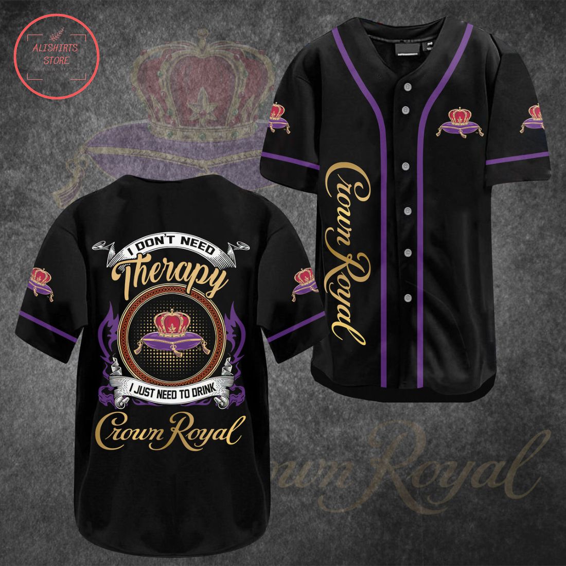 Crown Royal Therapy Baseball Jersey