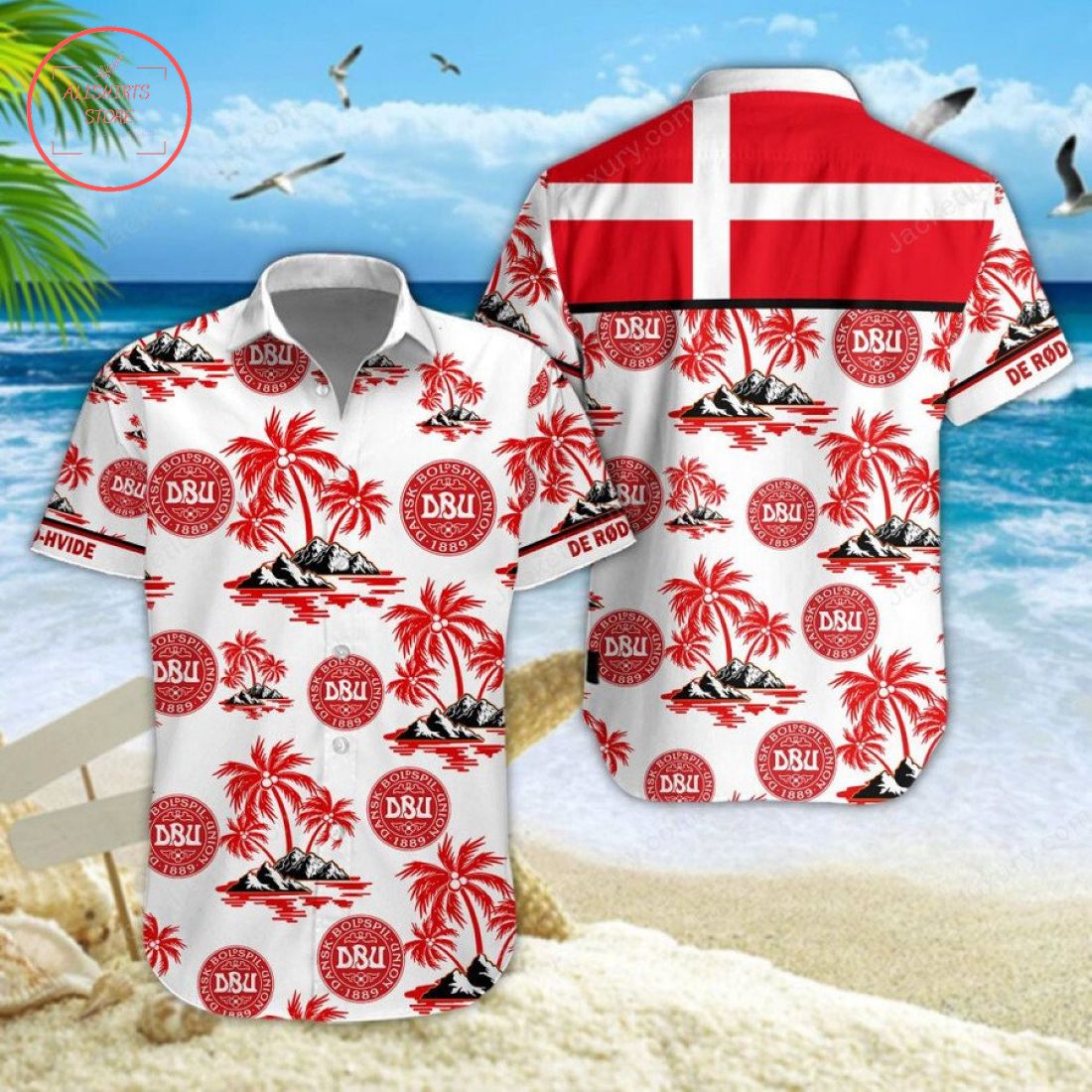 Denmark national football team Hawaiian Shirt and Shorts