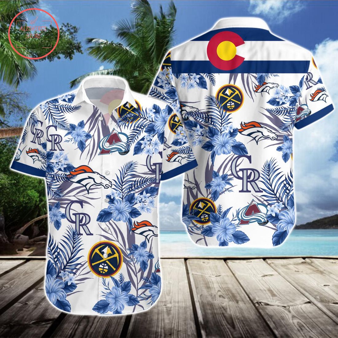 Denver Broncos Denver Nuggets Colorado Rockies Colorado Avalanche Hawaiian Shirt