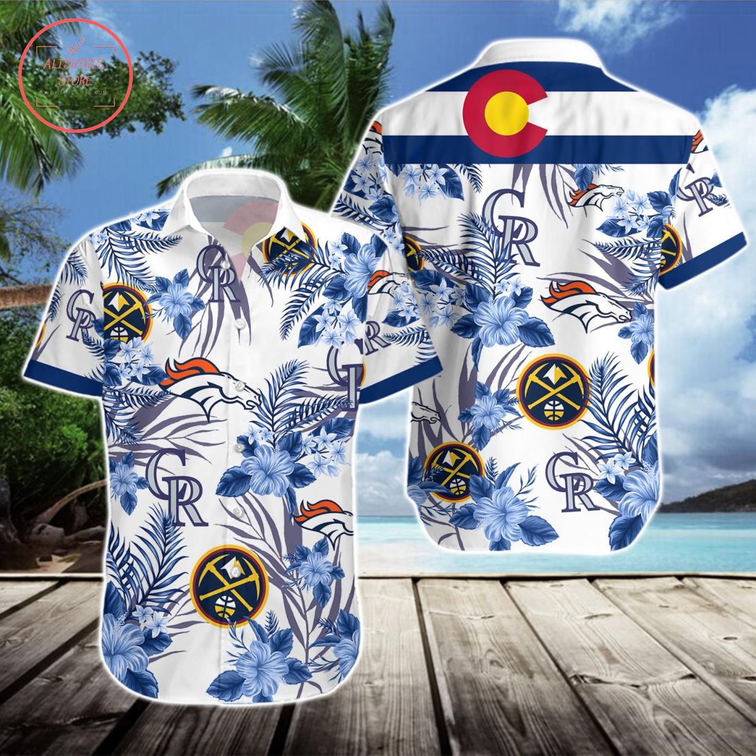 Denver Broncos Denver Nuggets Colorado Rockies Hawaiian Shirt