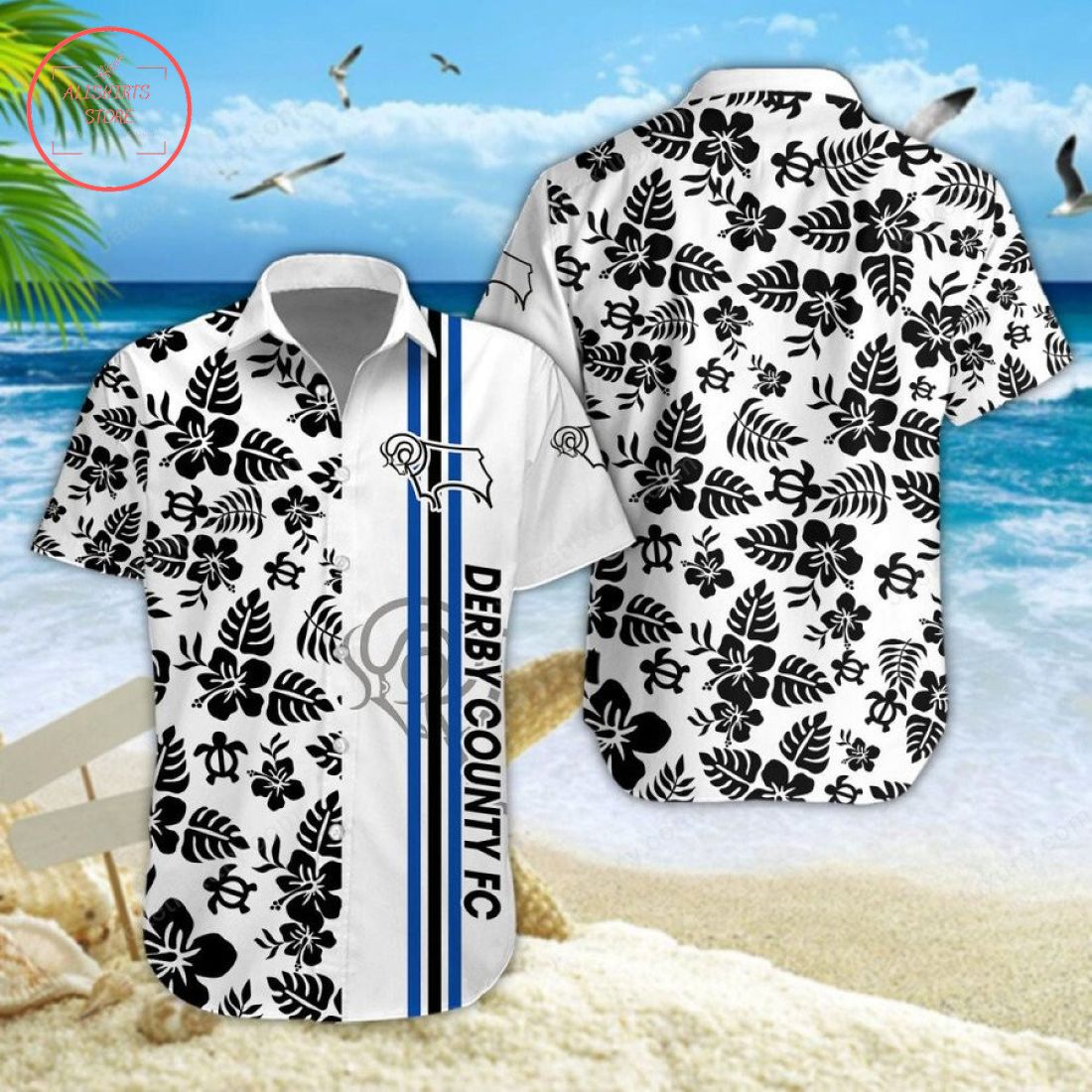 Derby County Aloha Hawaiian Shirt and Beach Shorts