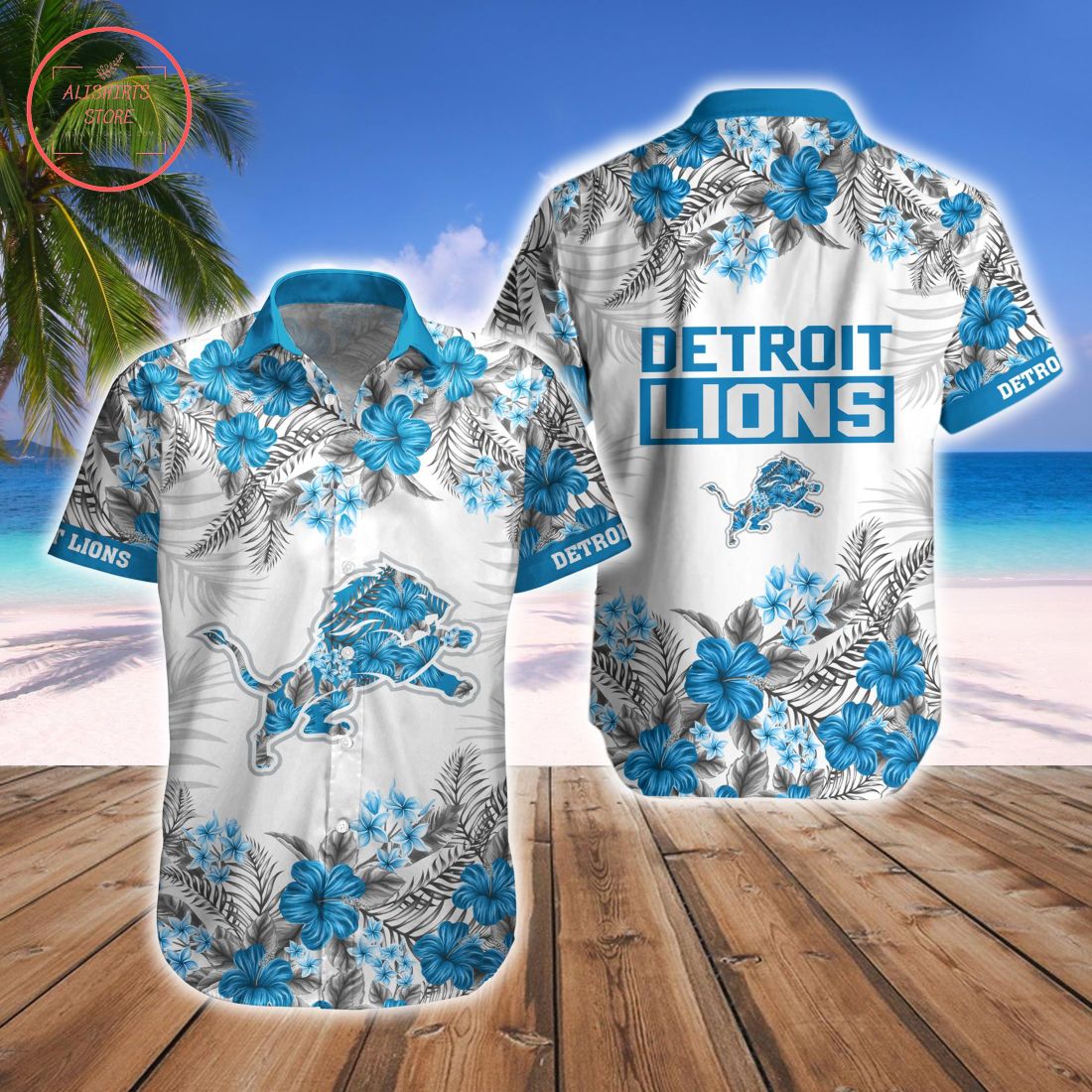 Detroit Lions Combo Hawaiian Shirt and Shorts