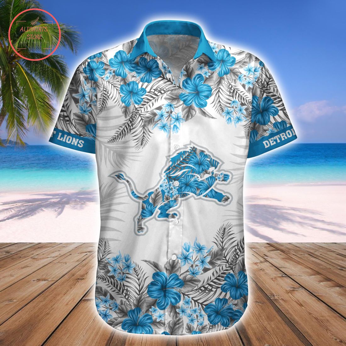 Detroit Lions Combo Hawaiian Shirt and Shorts