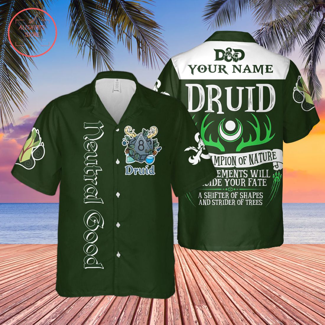 DnD Neutral Good Druid Custom Hawaiian Shirt