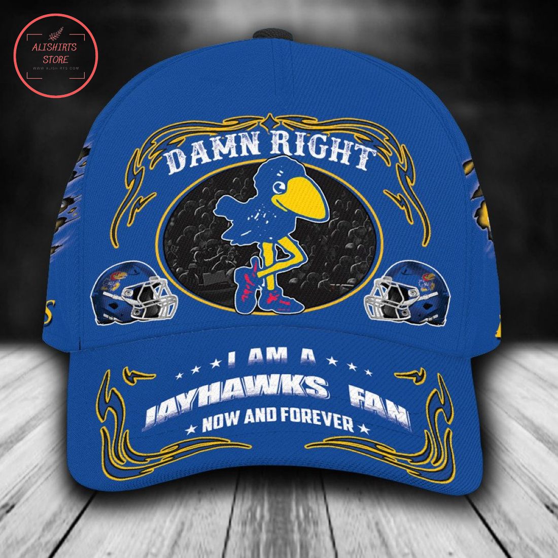 Kansas Jayhawks NCAA Classic Cap Mascot Custom Name