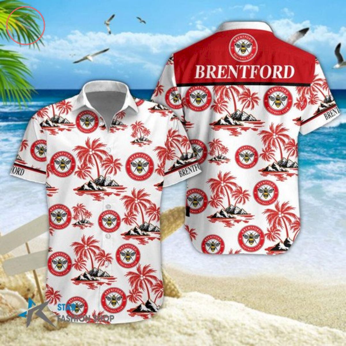 EPL Brentford Floral Hawaiian Shirts and Shorts