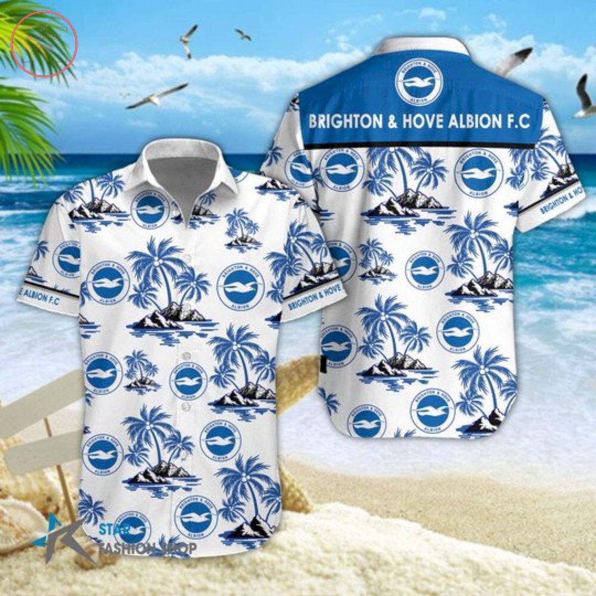 EPL Brighton & Hove Albion Floral Hawaiian Shirts and Shorts