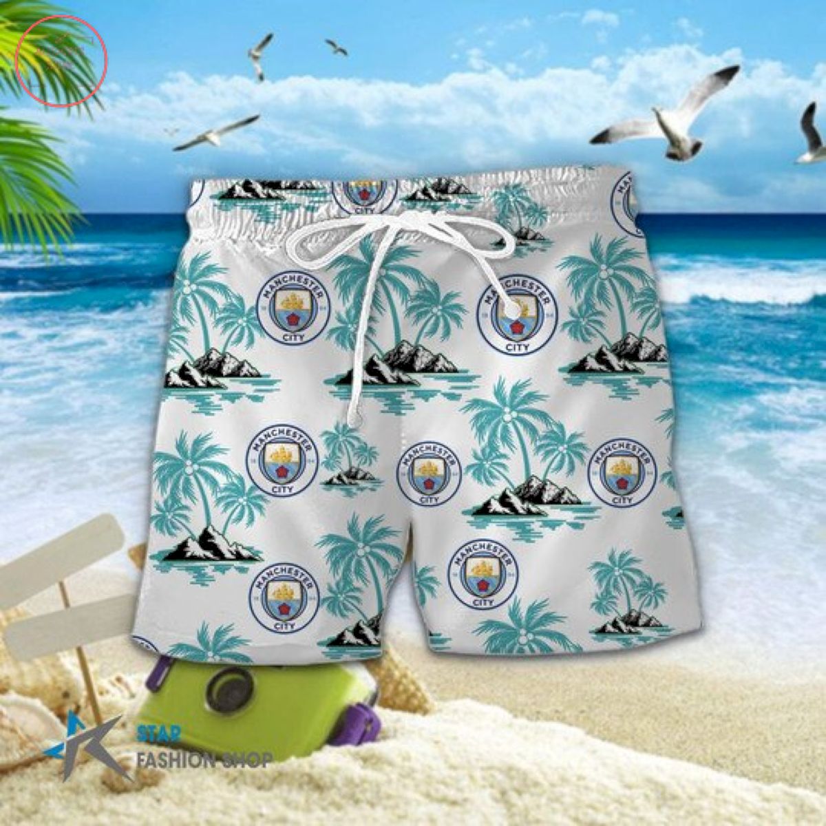 EPL Manchester City Floral Hawaiian Shirts and Shorts