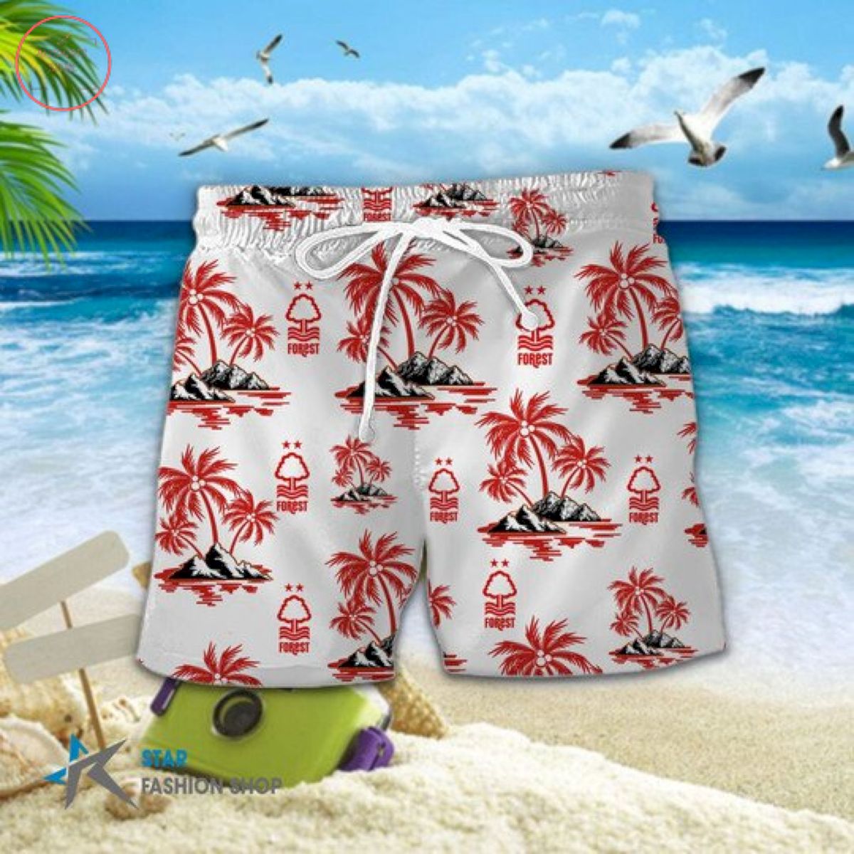 EPL Nottingham Forest Floral Hawaiian Shirts and Shorts