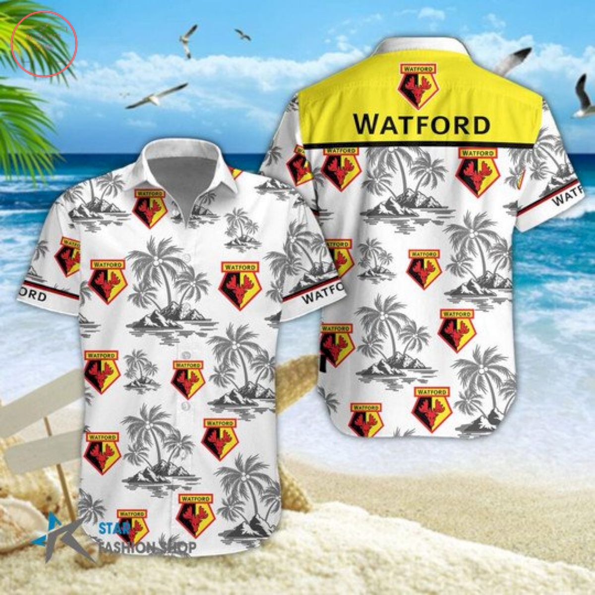 EPL Watford Floral Hawaiian Shirts and Shorts