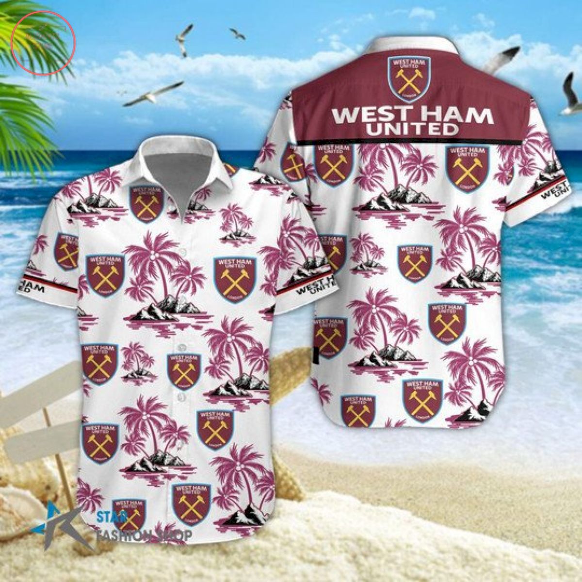 EPL West Ham United Floral Hawaiian Shirts and Shorts