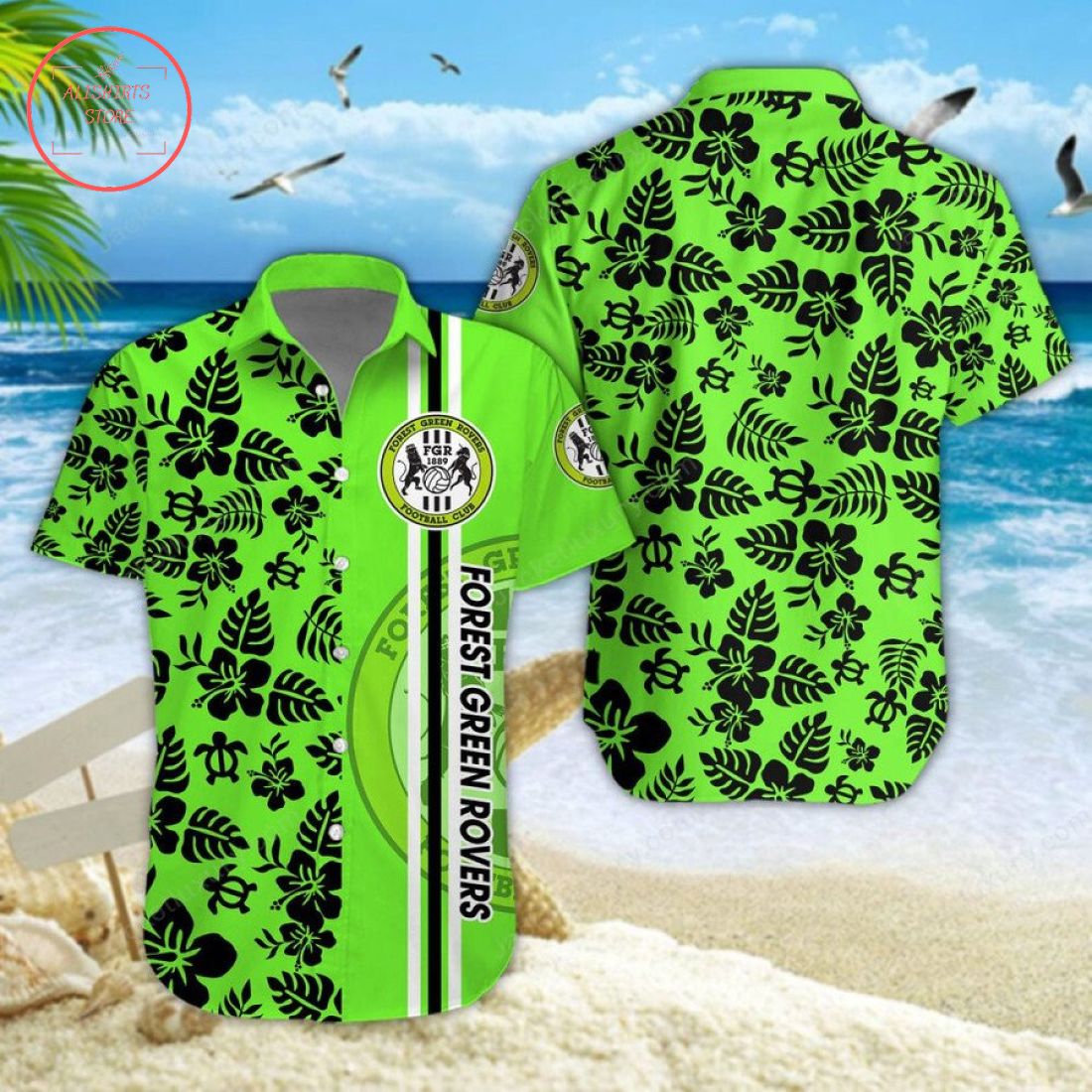 Forest Green Rovers Aloha Hawaiian Shirt and Beach Shorts